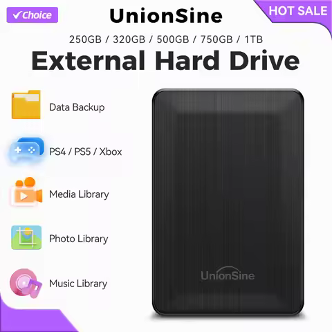 UnionSine HDD 2.5" Portable External Hard Drive 250gb/320gb/500gb/1tb USB3.0 Storage Compatible for 