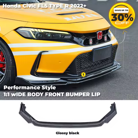 1:1 Wide Body Front Bumper Lip for Honda Civic FL5 Type R 2022+ Bumper Extensions Splitters 3PCS Set