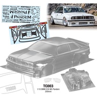 1/10 BMW E30 M3 Evolution Wide body RC PC body shell 200mm width 260mm wheelbase whee no painted dri