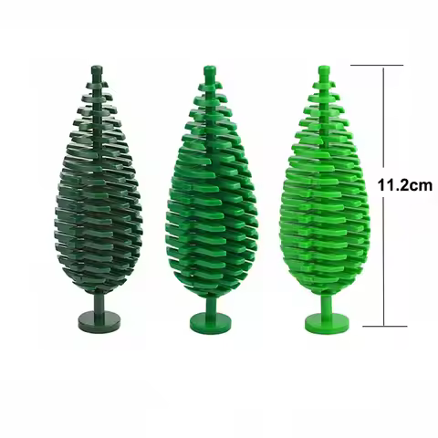 Tree Flower Grassland Natural Forest Plant 3Pcs Building Blocks Pine Bush Plant Cypress Accessories 