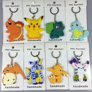Pokémon Poké Ball, Digimon, Agumon, Pikachu, Charizard, Blastoise Keychain Pendant XONP