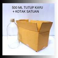 (500ML) 500ML GLASS BREAST MILK SOUVENIR BOTTLE + WOODEN CAP / Souvemir Bottle / Vase / Decorative B