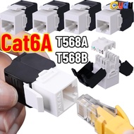 Cat6A Shielded Modular Outlet - RJ45 Ethernet Coupler - T568A/B Wiring Jack Adapter - Ethernet LAN N