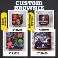 Custom Biscuit Brownie & Edible Image Brownie