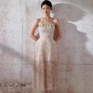 {SUNSHINE Club} Vietnam Niche Floral Dress Women 2024 Summer New Style Design Elegant Temperament Texture Printed Sling Dress