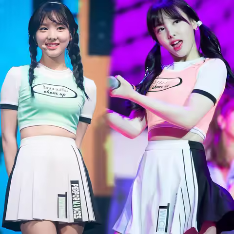 Twice Nayeon Kpop Stage Outfit Cheerleading Performance Uniform Rave Festival Clothing Women Dance C
