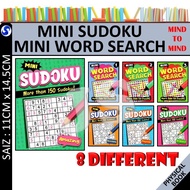MINI WORD SEARCH BOOK 1 2 3 4 | MINI SUDOKU AMAZING | AWESOME | MAJESTIC | BRILLIANT - Pocket Size -