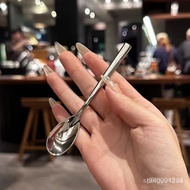 Main Island 6H [Small Straight Handle Stirring Spoon] Out Uk 316 Stainless Steel Coffee Spoon Desser