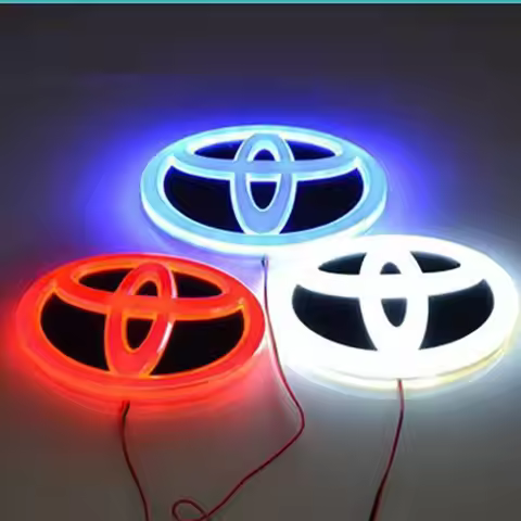 4D Luminous LED Light Front Grille Badge Is Suitable for Toyota TOYOTA Car Logo Trunk Logo Modificat