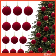 {ezbuy.my1}10/20Pcs Christmas Balls Velvet Xmas Tree Hanging Ornaments with Ribbon Weddings Birthday