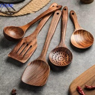 OONE 4-8pcs Cooking Spoon, Wooden with Storage Bucket Kitchen Utensils Set, Household Unbreakable Du