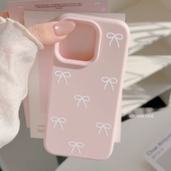 Sweet Girl Bow Silicone Case Compatible iPhone Phone Case Applies iPhone 16 Pro Max/15/14 Pro Max/13