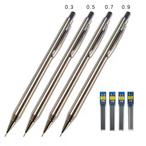 Full Metal Mechanical Pencil 0.3mm/0.5mm/0.7mm/0.9mm High Quality HB Automatic Pencils Writing Schoo