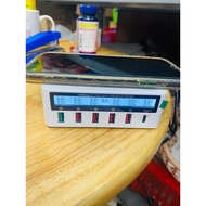 6-port charger and wireless charger.