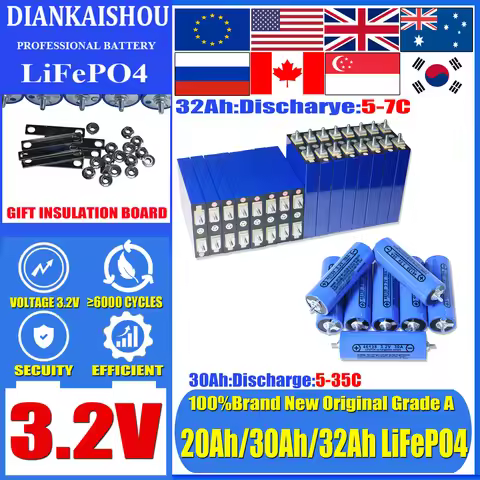 3.2V 20Ah 30Ah 32Ah Lifepo4 Battery cell Lithium Iron Phosphate Brand New Grade A DIY 12V 24V 48V 72