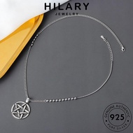 HILARY JEWELRY Accessories Korean Necklace Chain Perak 925 For Pentagram Sterling 純銀項鏈 Retro Rantai Perempuan Original Leher Women Pendant Silver N298