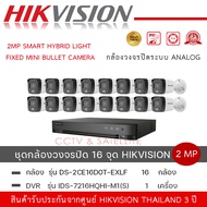(ชุดกล้อง 16 ตัว + เครื่องบันทึก )HIKVISION DS-2CE16D0T-EXLF กล้องวงจรปิด HD 4 ระบบ 2 ล้านพิกเซล + เ