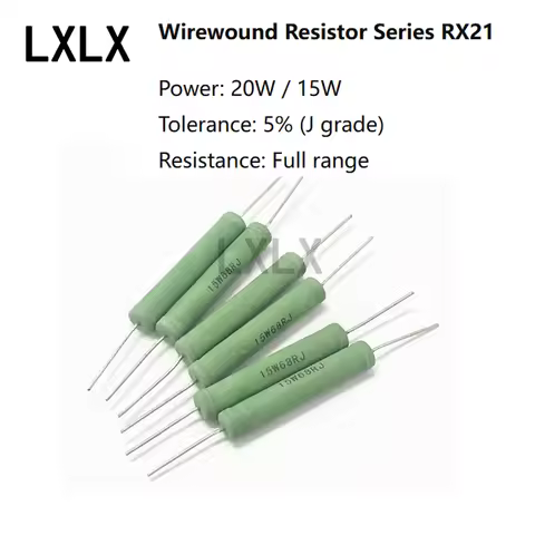 20PCS 15W 20W Wire Wound Resistor RX21 5% Resistance 0.1 0.2 1 2.2 3.3 6.8 10 22 47 100 220 330 470 