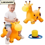 LAKAMIRY Giraffe Bouncy Horse, Inflatable Rubber Animals Jumping Toys, Fun Thickened Sturdy Anti-fal