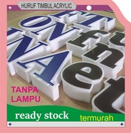 HURUF TIMBUL ACRYLIC  AKRILIK LETTER FULL ACRYLIC TANPA LAMPU T5CM