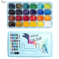 Beginner Art Gouache Paint Set 24 Color 30 ML Concentrated Gouache Paint Replaceable Pack Refills