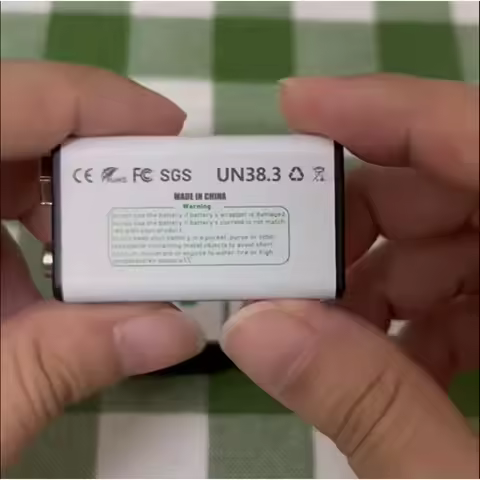 Durable 9V Rechargeable Battery, 21800mWh Large Capacity 9V Li-Ion Battery with USB C Charging Cable