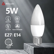 Mitsushi LED Candle Bulb E14 E27 5w decorative light white energy saving light bulb without strobe