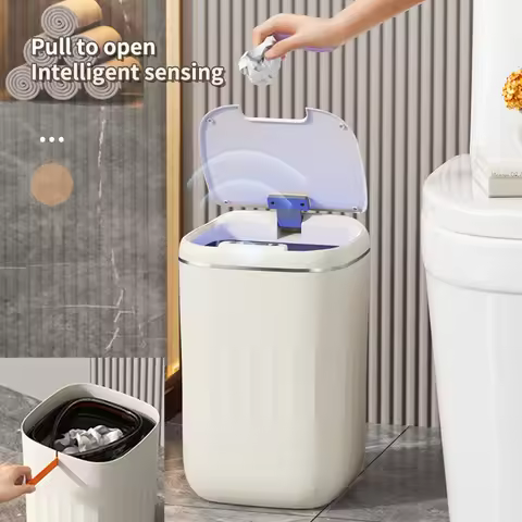 24L Smart Sensor Trash Can Bathroom Electronic Garbage Bucket Automatic Intelligent Sensor Dustbin F