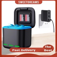 3 Channel Battery Charger Fast Charger with Type C Cable Battery Charger Station for Go Pro Hero 12/