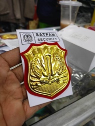 pin kewenangan gold dan silver satpam besar motif sinar