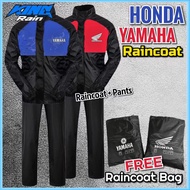 Honda Yamaha Rainsuit RC38 Waterproof 1 Layer Raincoat With Pants Rain Coat Suit Motorcycle Baju Huj