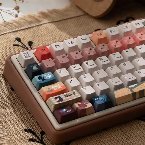Magical Animal Theme Keycaps MOA/Cherry Profile Dye-Sublimation PBT Key Caps for 64/68/84/75/87/104 