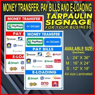 ▧ ☸ ⚾︎ ﹊ PAYBILLS, PAYMAYA, GCASH, E-LOADING TARPAULIN SIGNAGE