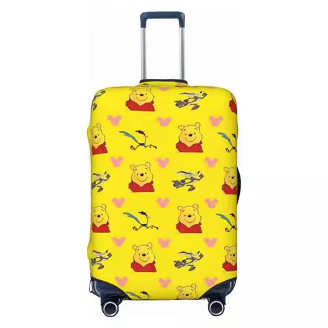 Pooh Piglet Bear Suitcase Cover Vacation Animal Cartoon Practical Luggage Case Cruise Trip Protectio