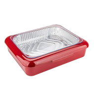 (YYQX) Large Aluminium Foil Trays Portable Food Foil Tray Holder Insulation Lunch Box Aluminum Foil