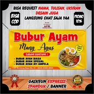 Spanduk Sepanduk Banner Bener Backdrop Bubur Ayam Viral Kekinian - Spanduk Jualan Bubur Ayam - Banne