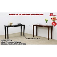 Yi Success 4 Feet Full Solid Wooden Console Table / Rubber Wood Console Table / 4 Feet Console / Mej