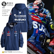 🏎️ เสื้อแข่งรถ F1 เสื้อสูทขี่จักรยานสำหรับผู้ชายและผู้หญิงของ Suzuki Motorcycle Heavy Duty เสื้อแจ็คเก็ตสไตล์เดียวกันของ SUZUKI GSX Team Race ชุดลำลองกลางแจ้ง