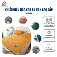 Chiếu điều hòa cao su non cao cấp, Chiếu mát mùa hè họa tiết trơn MINIIN - Tặng kèm 2 vỏ gối
