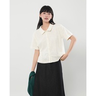 [Voucher Extra] Simple Style Short-Sleeved Women's Shirt with vertical button Akemi Shirt - Sibling