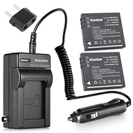 Kastar 2X Battery + Charger Replacement for Panasonic Lumix CGA-S008 DMW-BCE10 VW-VBJ10E BP-DC6, Lum