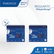 MEDICOS Regular Fit 175 Hydro Charge 4 Ply Surgical Face Mask Size M/L (2 Boxes)