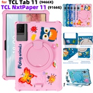 360 Degree Rotating Kids Stand Tablet Case for TCL Tab 11 TCL NxtPaper 11 Cartoon Cute Silicone Shoc
