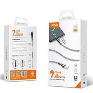 Original LDNIO LS461 For Micro Type C Iphone 1Meter 7Colour LED INDICATOR DATA CABLE 2.4A FAST CHARG