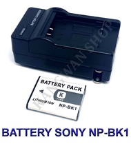 (Saving Set 1+1) NP-BK1 / NP-FK1 / BK1 / FK1 แบตเตอรี่และแท่นชาร์จสำหรับกล้องโซนี่ Battery and Charger For Sony DSC-S750, DSC-S780, DSC-S950, DSC-980, DSC-W180, DSC W190, MHS-PM1, MHS-PM1V, MHS-PM5, MHS-CM5 BY JAVA STORE