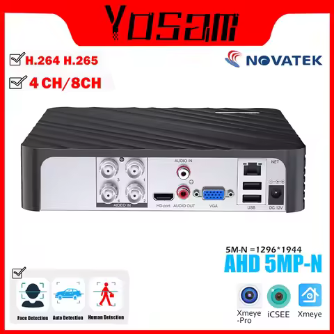 USAFEQLO Hybrid DVR 4CH 8CH 5M-N 6 IN 1 AHD CVI TVI CVBS 1080N NVR Security Recorder For Analog & Sy