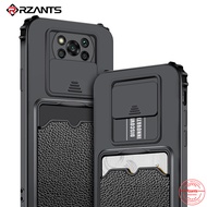 Rzants สำหรับ Xiaomi POCO X3 NFC POCO X3 PRO กรณีกล้องสไลด์ Protector กันกระแทกผู้ถือบัตรกระเป๋าสตางค์กระเป๋าสตางค์