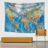 世界地圖掛毯墻面裝飾掛布中國地圖墻飾地理壁掛寢室宿舍【吉星家居】