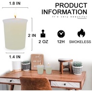 Ivory Votive Candles Bulk for Wedding Party Holiday and Home Decoration, 12 Packs 1.8oz Unscented Ca
