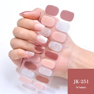 20 Tips Pink Semi-Strips Nail Patch Sliders Sticker Waterproof Full Cover Gel Sticker